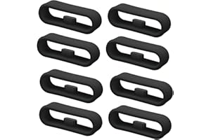TIRYNS 8 Piezas Retenedor Correa Reloj, Soporte para Correa de Reloj Trabilla Reloj Silicona Anillos de Silicona de Sujeción de Reloj para Garmin Vivoactive 3, Fenix 5s, Vivomove, Forerunner (Negro)