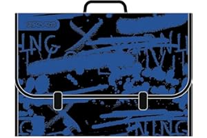 SEVEN SPA POLIONDA cartella SEVEN misura 40x28x8 cm. VALIGETTA SCUOLA con TRACOLLA colore blu e nero