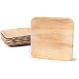 Palmblattteller 25 Stück – 25x25 Cm, Eckig, 100% Kompostierbar, Aus Areca-Palmblatt, Für Grillparty, BBQ & Events