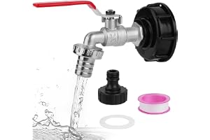 HOTUT IBC Tankadapter, 3/4 tum vattentank tillbehör adapter, IBC-kulventil IBC-adapter, IBC utloppskran för S60 x 6 vattentank, vattentank slanganslutning ersättning för IBC-regnvattentankar