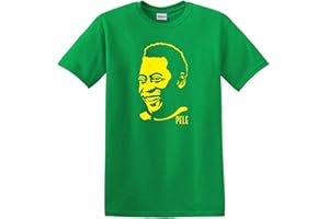 Revolutionary Tees Pele T-shirt rétro Coupe du monde du football brésilien Légende du Brésil