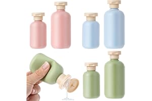 Classicseali 6 stycken klämflaskor resor, 100 ml/200 ml bärbar klämflaska silikon med läckagesäker, reseduschgel behållare fö