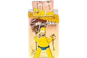 The Simpsons Homer Beach Parure de lit réversible 100% Coton