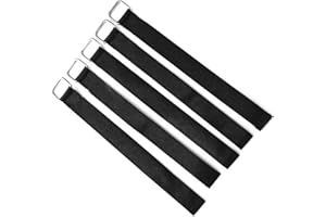 AMASAWA 20 sztuk 2 x 40 cm opaski kablowe wielokrotnego użytku opaski kablowe z rzepem i paskiem z klamrą do zarządzania kablami (czarne)