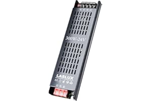 LASLUX Alimentatore 24v 12.5A 300W, Dimmer Trasformatore Universale AC 220V a DC 24v, Professionale per Strisce LED e Luce a Bassa Tensione, Lampade (24v, 300, Watt)
