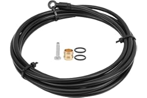 Hominas Manguera de Freno de Disco Hidráulico de Bicicleta DIY 2 m Kit de Tubo de Freno de Disco Hidráulico Cortable con Inserto Verde Oliva para SLX/XT/XTR