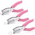 3 Pcs Handheld Hole Punch, Metal Paper Puncher Single Hole Punch Pliers with Soft Grip,Multiple Sheet Capacity Hole Paper Punch for Home Office School DIY Crafts Scrapbook Notebook Card Making