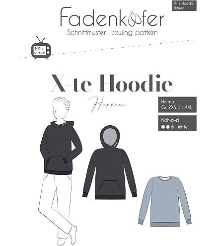 Schnittmuster Basic-Pullover Herren – Inkl. Größen 2XS Bis 4XL, Mit Rund- Oder V-Ausschnitt, Länger/kürzer