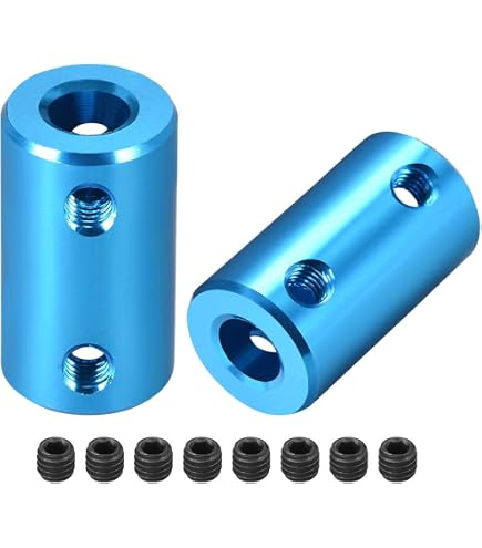 Lot 5 Coupleurs D'arbre En Alliage Alu 6,35 Mm Vers 10 Mm - L25xD19, Uxcell