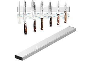 Nutabevr 40cm Barra Magnética para Cuchillos, Soporte Magnético Cuchillos con Autoadhesivo, Acero inoxidable Cuchillero magnético puede sin taladrar, para cuchillos de cocina,espátulas,tijeras