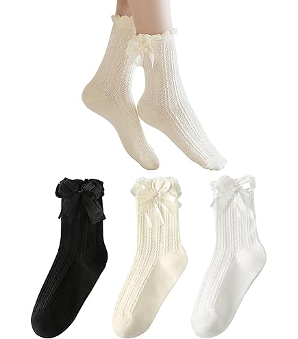 Rüschen Socken Weiß Mit Spitze - Niedliche Dirndl Socken Mit Herzchen Für Damen