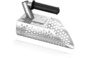 TRVL FIELDER Pelle à sable pour détection de métaux, tamis à sable de plage, outils de détection de métaux en acier inoxydable, pelle à creuser, tamis rapide, chasse au trésor, accessoires de détecteur de métaux