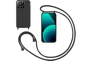 GoodcAcy Handykette Handyhülle für Xiaomi 13T/Xiaomi 13T Pro,Smartphone Necklace Hülle mit Band Schutzhülle mit Kette zum umhängen Halskette Flüssig Silikon Case für Xiaomi Redmi K60 Ultra,Schwarz