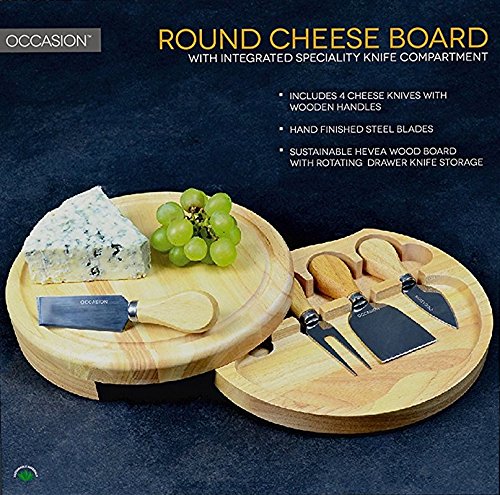 Rund ausziehbares Käsebrett und Messerset - 5