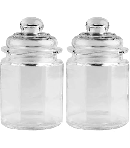 VELLUSTRA 2 Bocaux Verre 2 Litres Avec Couvercle Hermétique - Stockage Cuisine Transparent