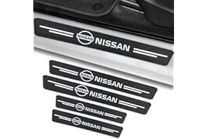 adien 4PCS Car Door Sill Protector for Nissan Maxima Altima Rogue Murano Frontier Pathfinder, Carbon Fiber Car Door Threshold Sticker Anti-Dirty Sill Decoration Scuff Plate Scratch Cover