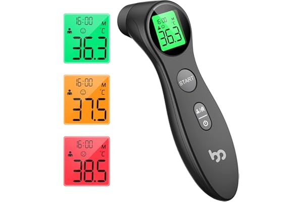 Thermomètre Frontal Bebe et Adultes, Thermometre Medical Numérique sans Contact pour la Fièvre, Thermomètre Infrarouge précis Instantané à l'opération Simple