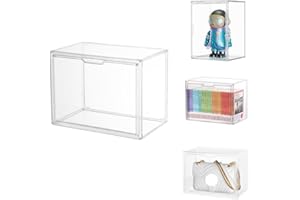 Dasellfa Vitrine Schaukasten Plexiglas Box, Acryl Vitrine, Sammlervitrine mit Tür, Für Minifiguren, Figuren Vitrine Kleine, Action Figuren Spielzeug, Modellautos, Sammelfiguren (36*27*22cm)
