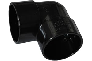 LAOSEP Solvent Black 40mm (43mm) Waste Pipe 90 Degree Knuckle Bend - Pack of 2