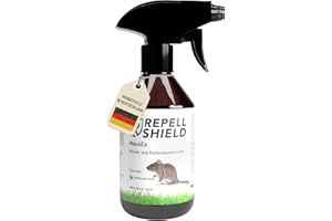 ‎REPELLSHIELD RepellShield® Rattenabwehr & Mäuseabwehr Spray -250ml- Mäuse Abwehrmittel zum Mäuse vertreiben - hält Ratten & Nagetiere fern, Nicht färbend, Pfefferminzöl Duft