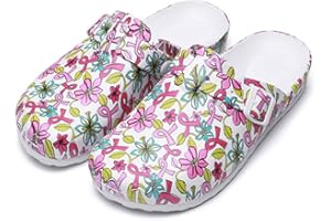ERLINGO Womens Garden Clogs Shoes, Ladies Clogs in Print Design Slippers Shoes Lightweight Garden Nurse Beach Kitchen Clogs Breathable Indoor Outdoor Slip On Walking Sandals