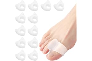 IKKAB Gel Zehenspreizer,12 pcs Zehentrenner Silikon zehenspreizer Hallux Kleiner Zeh,Toe Spreader Separatoren, für Hammertoes Bunions Überlappende Zehen Reibung, Druck und Schmerzlinderung