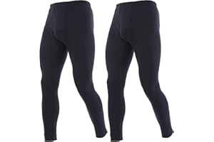 YUSHOW 2er Pack Lange Unterhosen Herren Thermohose Winter Skiunterwäsche Herren Warme Ultra Weich Unterwäsche Leggings für zu Hause