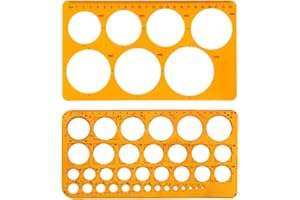 WeddHuis 2 Pezzi Stencil circolare Modello circolare Modello in plastica Stencil da disegno con cerchi Righello circolare per disegnare Misurare Progettare