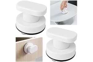 Jjqieosjeog 2 Pezzi Maniglia Ventosa Bianca Portatile Senza Foratura per Porte in Vetro, Bagno, Balcone, Cassettiera, Sedile WC