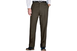 Chums Men's Stretch Waist Formal Smart Work Trousers Elasticated Waist Lovat