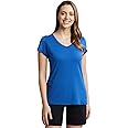 Jockey RX12 Women's Micro Modal Cotton Relaxed Fit Solid V Neck Half Sleeve T-Shirt with Lace Trim On Sleeves