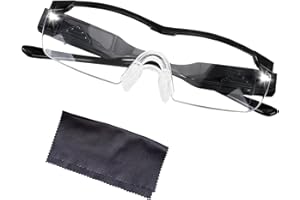 Neyeau Magnifying Glasses for Hobbies, 250% Magnification, Magnifying Glasses with 2 LED Lights, Anti Blue Light, Hands Free Head Magnifier Eyeglasses for Close Work, Hobbies, Reading, Craft