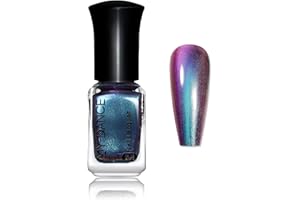 VIRELLAY Glitzer Nagellack - Schimmer Schnellen Trocknen Nagellack - Glitter Chrom Nail Polish- Holographischer Chamäleon Lasereffekt - Reflective Metallischer Nail Art Polish für Frauen (Lila Blau, 6ML)