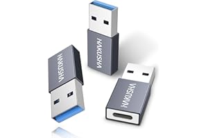 HAKUSHA Adapter USB na USB C, 3 sztuki, adapter USB C na USB 3.0 OTG [szybki transfer] typ C żeński na USB A męski konwerter kabla ładowarki kompatybilny z laptopem, notebookiem, tabletem, smartfonem itp.
