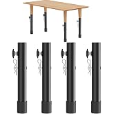 KOVNISE 4 x Steel Folding Table Leg Extenders Folding Table Risers Adjustable Height Desk Height Extender for Straight and Be