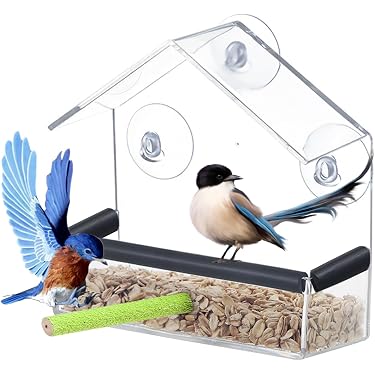 Mangeoire à Oiseaux LURNODY - 2 Ports, Plastique Durable | Pour Moineaux Et Oiseaux Sauvages | Facile à Nettoyer