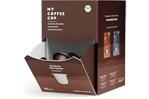 MY-COFFEE CUP My-CoffeeCup mega zestaw, kawa ekologiczna, 100 kapsułek kawy do ekspresów kapsułkowych Nespresso®,100% przemysłowo kompostowalne kapsułki kawy – 0% aluminium, ekologiczne kapsułki kawy