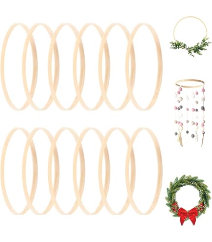 Cerchio di legno per acchiappasogni e decorazione 20 cm x1 - Perles & Co
