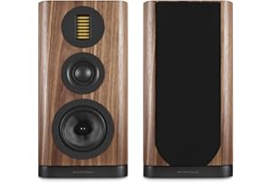Wharfedale EVO 5.2 Standmount Speakers (Pair) – 6.5″ Kevlar Woofer, Soft Dome Midrange, AMT Tweeter, 3-Way Bass Reflex (Walnut)
