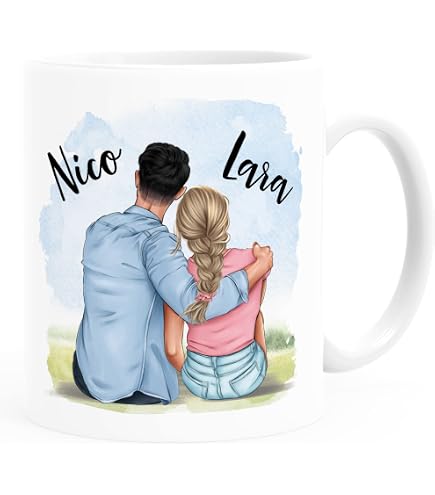 Tassenliebling Pärchen Tasse Personalisiert – 'Ich Bin Nicht Eifersüchtig', Rot, 330 Ml