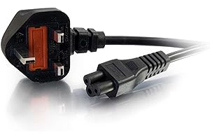 C2G 80601 1 Metre C5 Laptop Power Cable (IEC60320C5 to BS1363) 3 Foot Cloverleaf Power Cord, Black