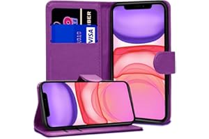KP TECHNOLOGY iPhone 11 Case, iPhone 11 Book Case, PU Leather Wallet Case [Card Holder][ID Holder] [Book Case] Slim Flip Folio Protective Phone Case for Apple iPhone 11 (6.1" inch) (PURPLE)