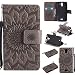 Produktbild Lonchee Huawei Y360 / Huawei Ascend Y360 Leder Wallet Tasche Brieftasche Schutzhülle , Sonnenblumen geprägten Muster Design Hochwertige PU Leder Folio Tasche Case Hülle im Bookstyle mit Standfunktion Kredit Kartenfächer (grau)