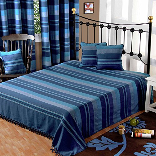 Homescapes Kissenhülle Morocco in Streifen-Design Kissenbezug 60 x 60 cm aus 100% reiner Baumwolle mit Reißverschluss in blau - 2