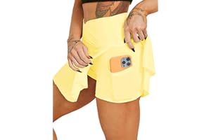 HAWILAND Women Tennis Skirt Athletic Skirts with Shorts Pleated Skirt with Pockets V Waist Skort Workout Golf Skorts
