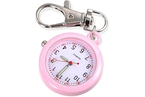 Ertlutw Nurse Pocket Watch Keychain - Fob Watch for Doctors, Nurses, Chefs - Quartz Movement With Large Dial for Hiking and Climbing
