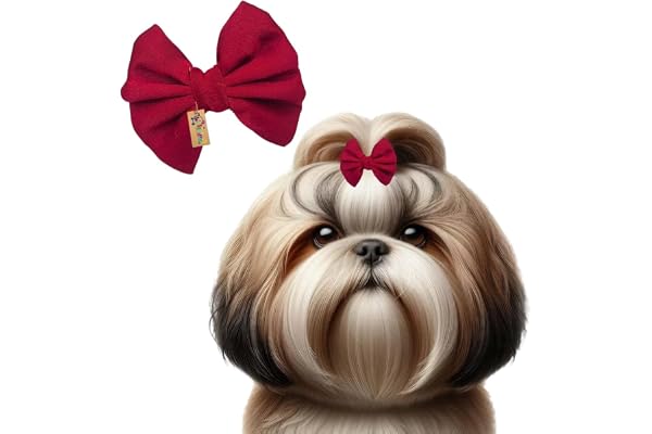 Western Era Dog Bow Hair Clip Stylish Pet Accessory Soft, Comfortable Small, Medium & Large Dogs Grooming, Photoshoots, Parties Fashionable & Durable Design for Pets (Maroon)