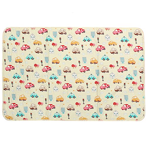 Preisvergleich Produktbild Jeteven Baby matratzenauflage wasserdicht 120x150cm- Wickelauflage-betteinlage-Inkontinenz... für Baby Kleinkind Erwachsene Beige Auto