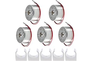 RUNCCI-YUN 5Pcs Motor Electrico mini DC 1.5V-3V-4.5V-6V -9V con soporte de motor de plástico 6500RPM para experimento de física educativa de bricolaje