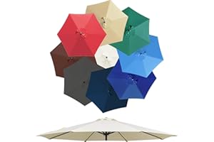 PLERILE Auvent De Remplacement Pour Parasol De Terrasse De 3 M, 6 Baleines/8 Baleines Toile De Parasol Déporté, Housse De Rechange Pour Parasol D'extérieur, Polyester Anti UV 50+ ( Color : Blanc , Size : 3M 6